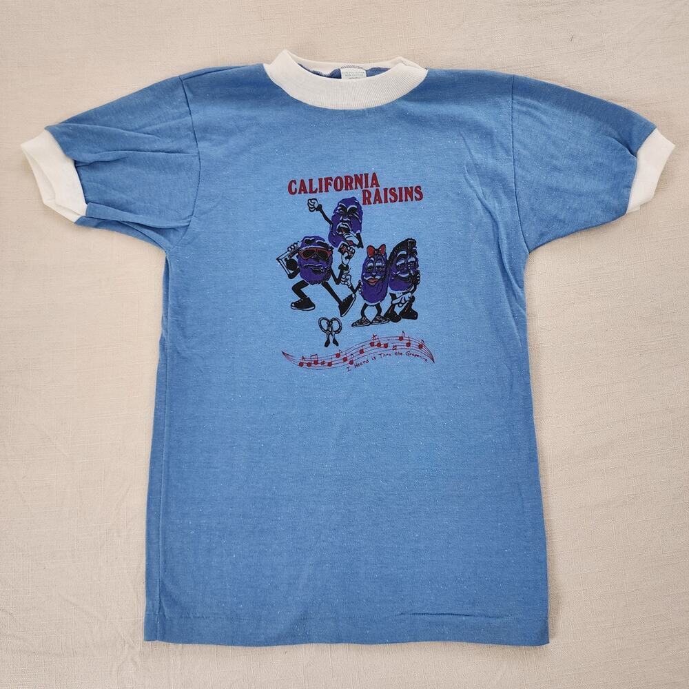 Vintage California Raisins Ringer Tee kids 8/10 - Picture 2 of 5